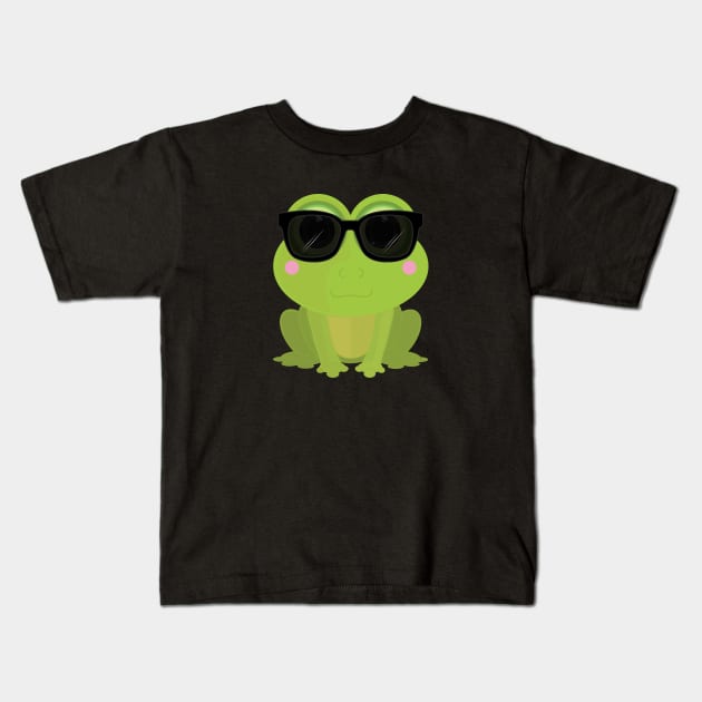 Cool Frog Kids T-Shirt by adamzworld